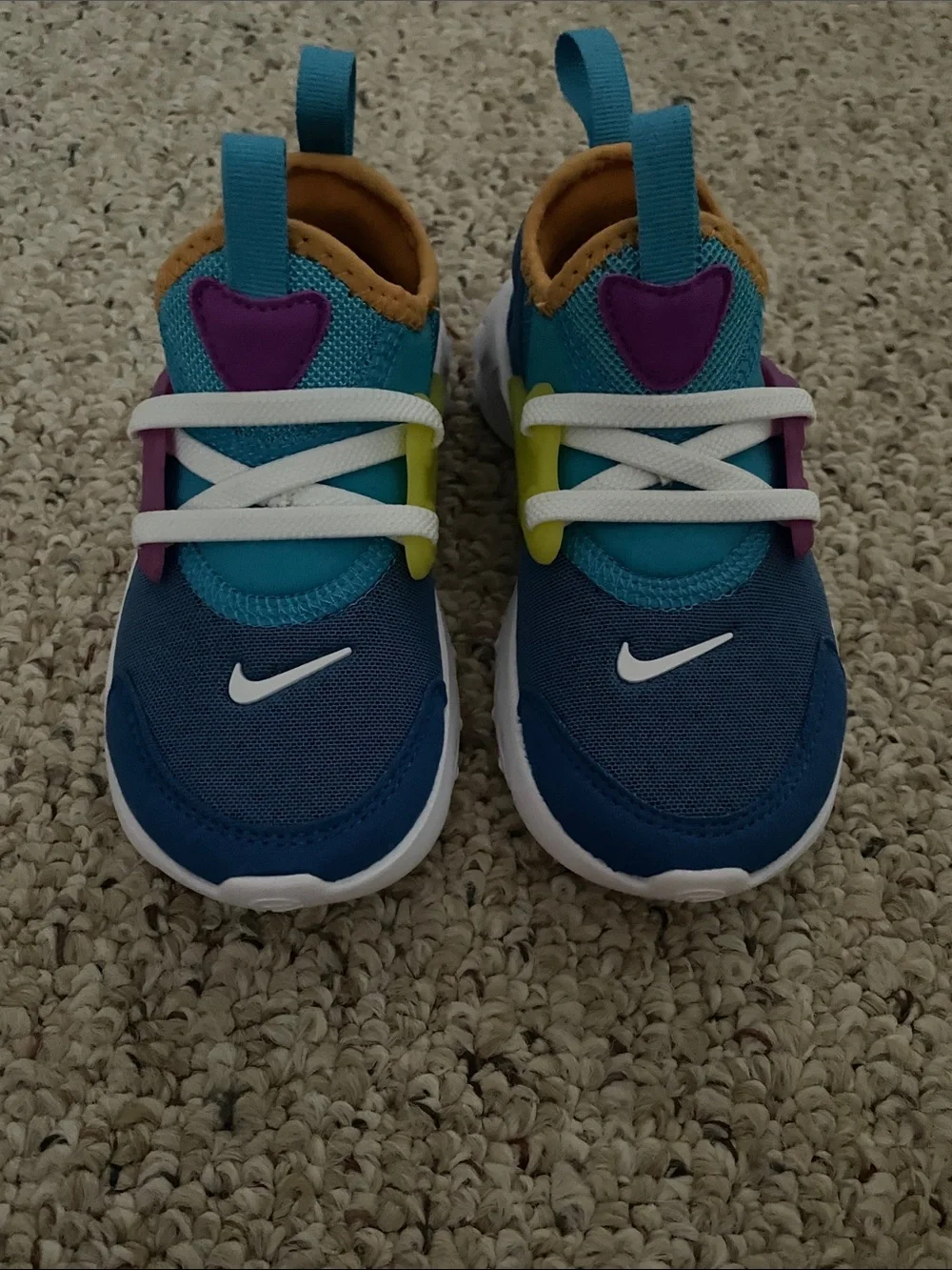 Nike Kids Blue Teal Purple Yellow Sneakers